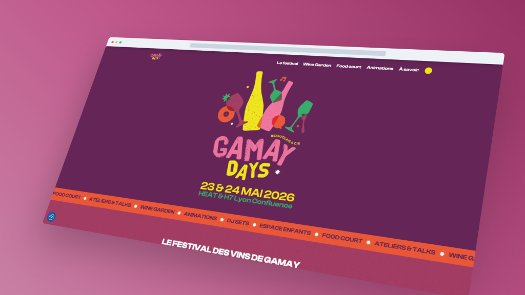 Capture d'écran du site Gamay Days réalisé par Francelink