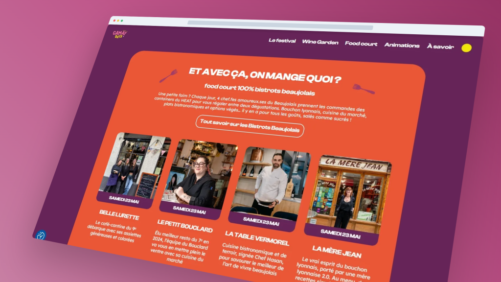 Capture d'écran du site Gamay Days réalisé par Francelink