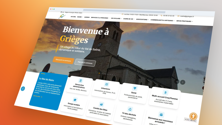 Mairie de Grièges — Refonte du site officiel de la commune