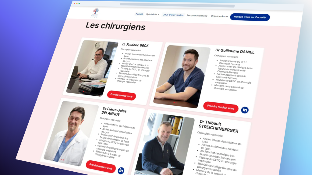 Groupe Vasculaire Lyon — Refonte du site d’un cabinet de chirurgie vasculaire